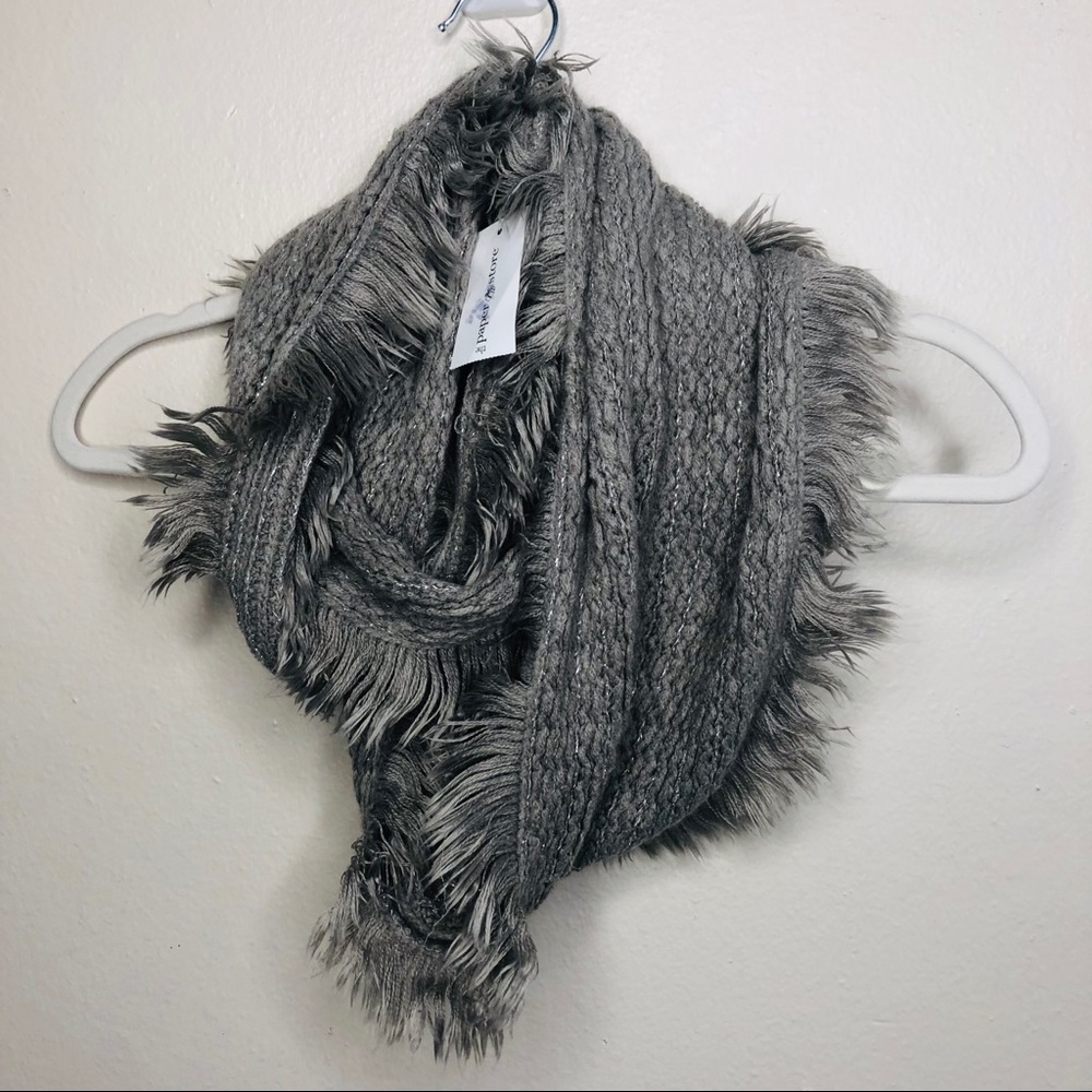 The Paper Store Grey and Silver Infinity Scarf.